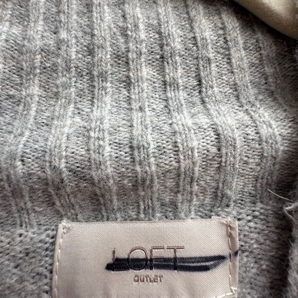 Ann Taylor LOFT outlet Poncho sweater mock neck gray XS/S  NEW - Picture 5 of 9